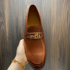 Hermes Leather Casual Blaise Loafers For Men Brown