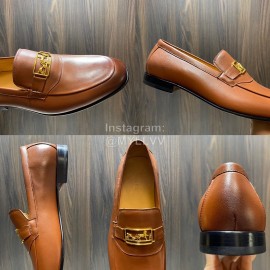 Hermes Leather Casual Blaise Loafers For Men Brown