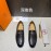 Hermes Cowhide Casual Blaise Loafers For Men Coffee