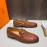 Hermes Cowhide Casual Blaise Loafers For Men Brown