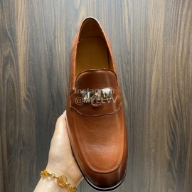 Hermes Cowhide Casual Blaise Loafers For Men Brown