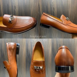 Hermes Cowhide Casual Blaise Loafers For Men Brown