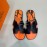 Hermes Summer Classic Printed Cowhide Slippers For Men Orange