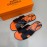 Hermes Summer Classic Printed Cowhide Slippers For Men Orange
