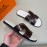 Hermes Summer Crocodile Pattern Leather Slippers For Men Brown