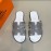 Hermes Summer Fashion Leather Slippers For Men Gray