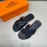 Hermes Summer Fashion Cowhide Slippers For Men Black