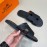 Hermes Summer Fashion Cowhide Slippers For Men Black