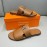 Hermes Summer Cowhide Fashion Slippers For Men Brown