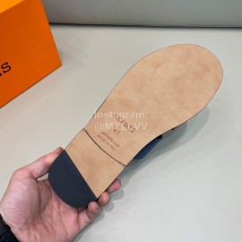 Hermes Summer Cowhide Fashion Slippers For Men Brown