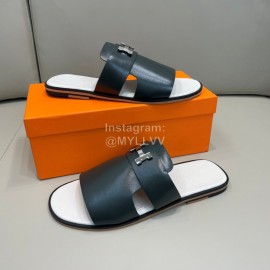 Hermes Summer Cowhide Fashion Slippers For Men