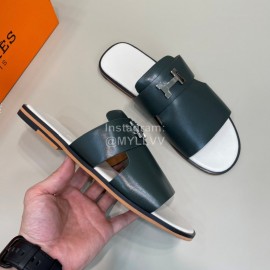 Hermes Summer Cowhide Fashion Slippers For Men