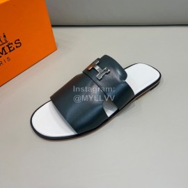 Hermes Summer Cowhide Fashion Slippers For Men