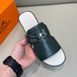 Hermes Summer Cowhide Fashion Slippers For Men