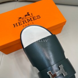 Hermes Summer Cowhide Fashion Slippers For Men