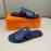Hermes Summer Cowhide Fashion Slippers For Men Navy