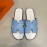 Hermes Classic Summer Cowhide Slippers For Men Blue