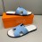 Hermes Classic Summer Cowhide Slippers For Men Blue
