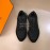 Hermes Canvas Cowhide Casual Sneakers For Men Black