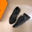 Hermes Canvas Cowhide Casual Sneakers For Men Black