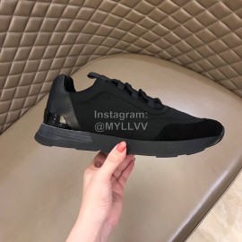 Hermes Canvas Cowhide Casual Sneakers For Men Black
