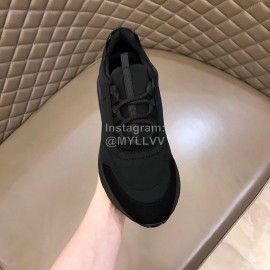 Hermes Canvas Cowhide Casual Sneakers For Men Black