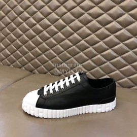 Hermes Cowhide Thick Soled Casual Sneakers For Men Black