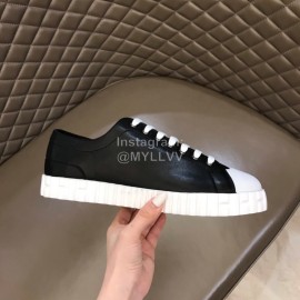 Hermes Cowhide Thick Soled Casual Sneakers For Men Black