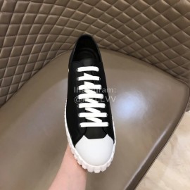 Hermes Cowhide Thick Soled Casual Sneakers For Men Black