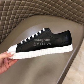 Hermes Cowhide Thick Soled Casual Sneakers For Men Black