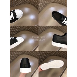 Hermes Cowhide Thick Soled Casual Sneakers For Men Black