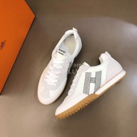 Hermes Cowhide Canvas Casual Sneakers For Men 