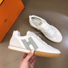Hermes Cowhide Canvas Casual Sneakers For Men 