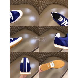 Hermes Cowhide Canvas Casual Sneakers For Men Blue