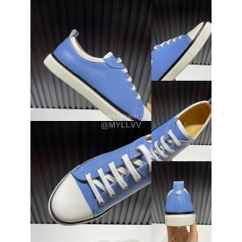 Hermes Palmprint Leather Lace Up Sneakers For Men Blue