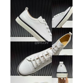 Hermes Palmprint Leather Lace Up Sneakers For Men White