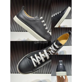 Hermes Black Palmprint Leather Lace Up Sneakers For Men