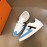 Hermes Calf Suede Casual Sneakers For Men Blue