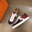 Hermes Calf Suede Casual Sneakers For Men Wine Red