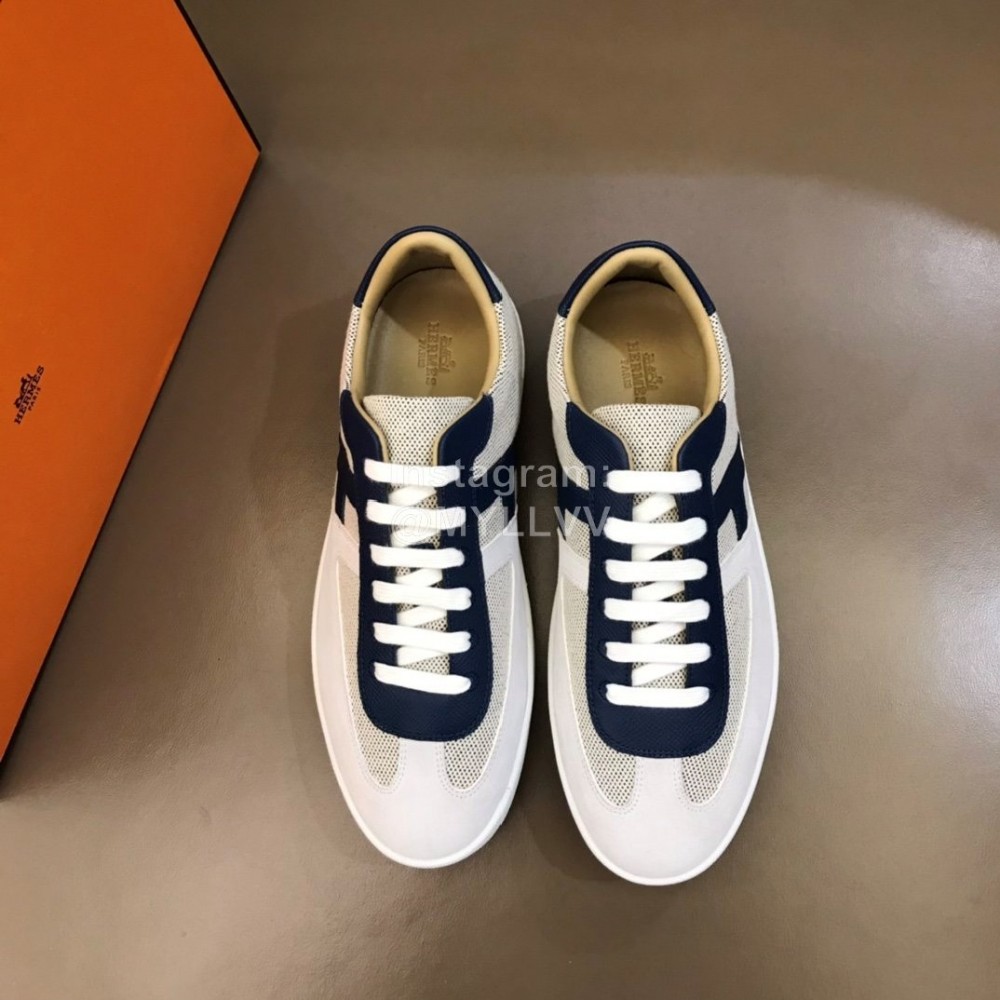 Hermes New Calf Suede Casual Sneakers For Men