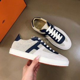 Hermes New Calf Suede Casual Sneakers For Men