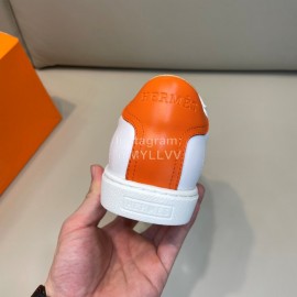 Hermes White Calf Leather Casual Sneakers For Men