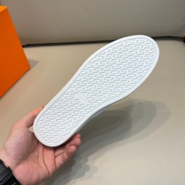 Hermes White Calf Leather Casual Sneakers For Men