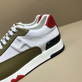 Hermes Fashion Cowhide Casual Sneakers For Men Green