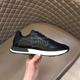 Hermes Cowhide Casual Sneakers For Men Black