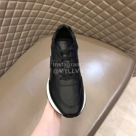 Hermes Cowhide Casual Sneakers For Men Black