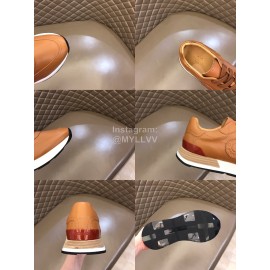 Hermes Cowhide Casual Sneakers For Men Brown