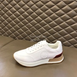 Hermes Cowhide Casual Sneakers For Men White