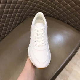 Hermes Cowhide Casual Sneakers For Men White