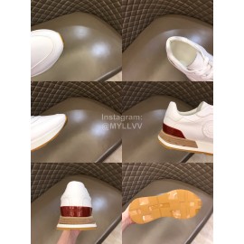 Hermes Cowhide Casual Sneakers For Men White